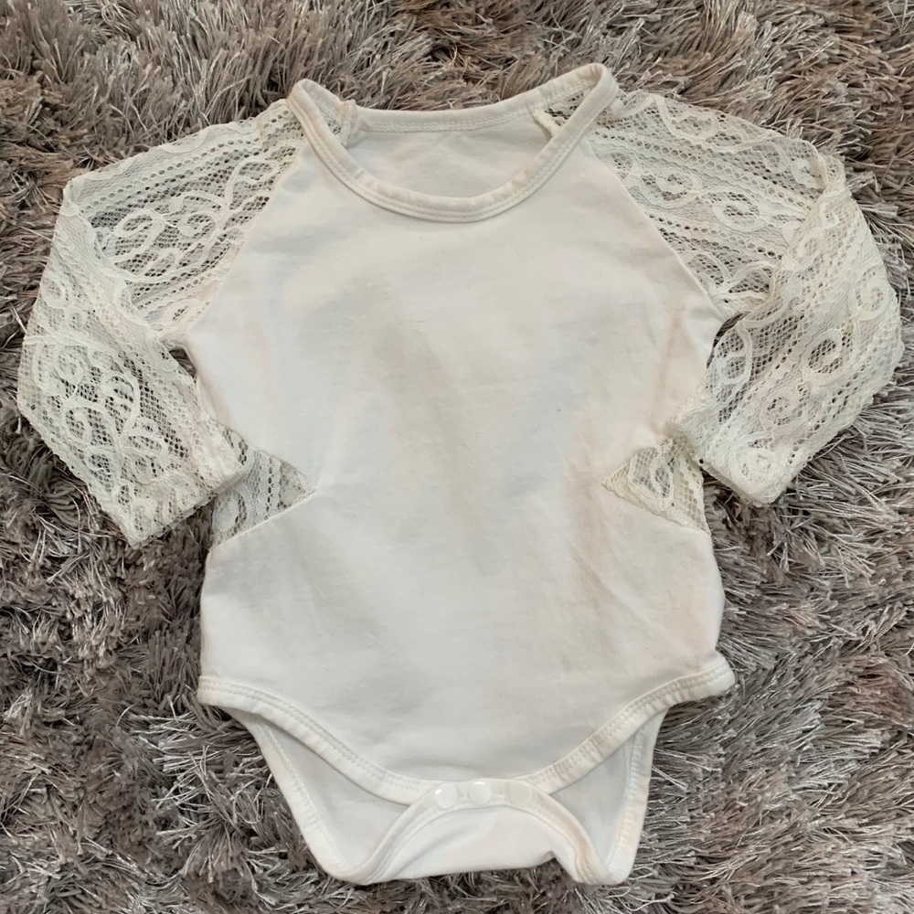 Baby Girls Lace & Cotton Romper
